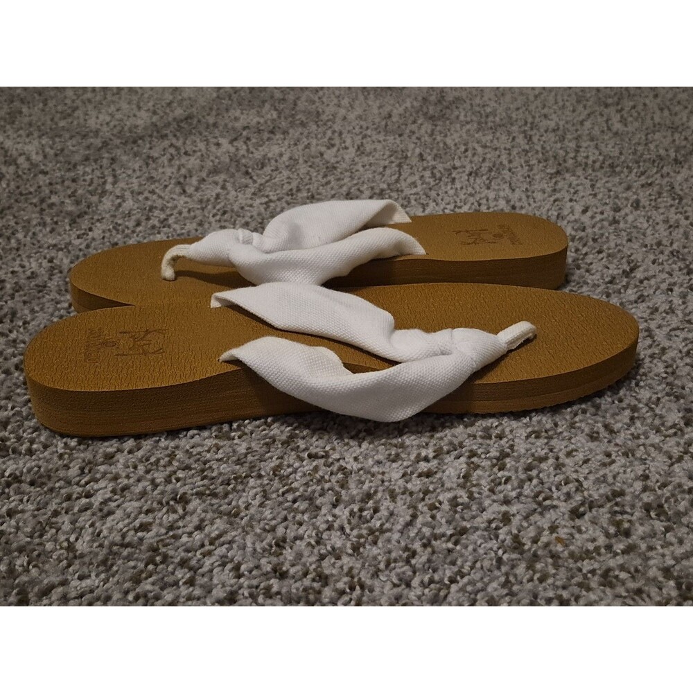 Kuailu Flip Flop Sandals Size 9.5 Brown White Comfort Yoga Wear Slip On - Picture 5 of 9